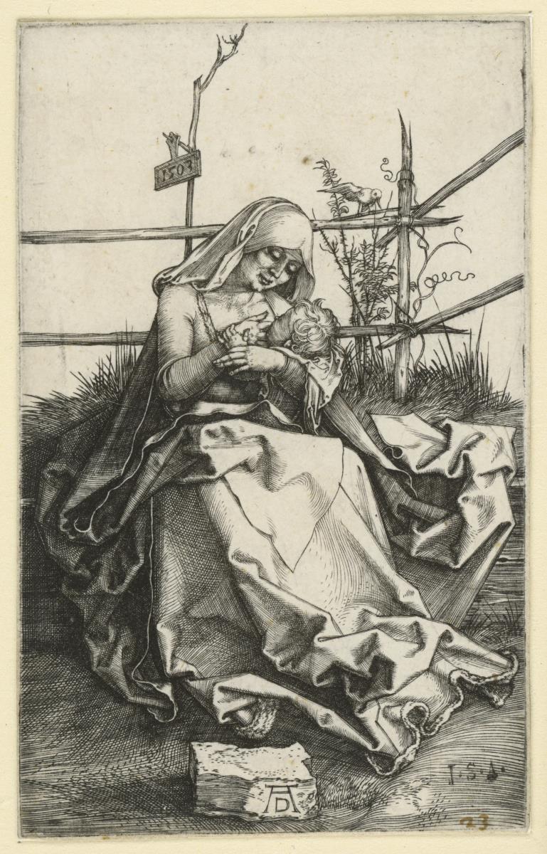 Die stillende Maria auf der Rasenbank