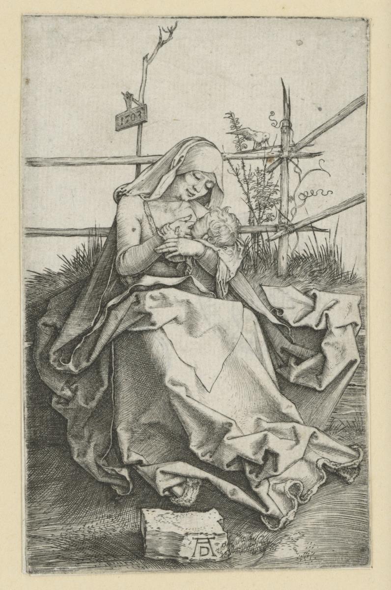 Die stillende Maria auf der Rasenbank