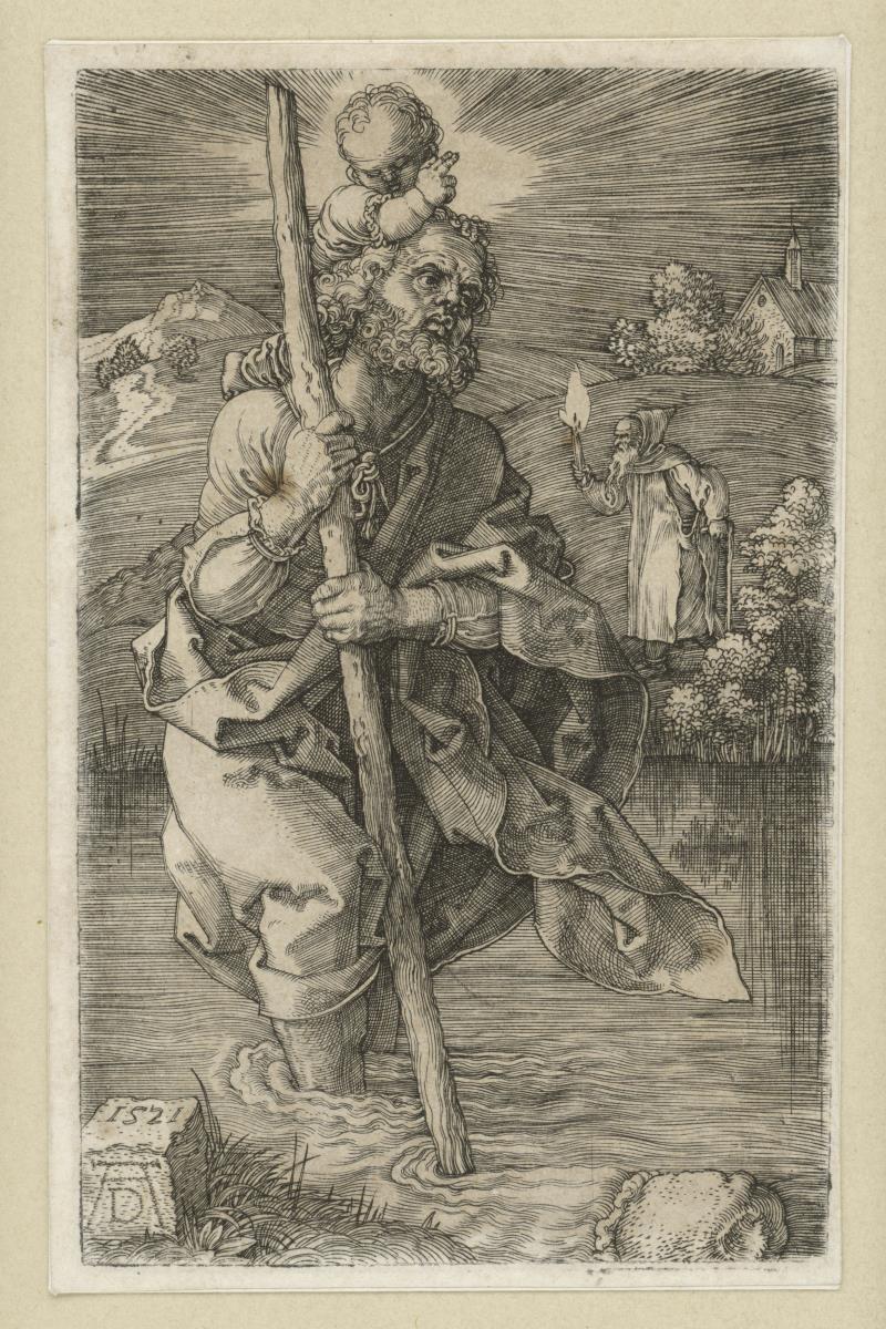 Heiliger Christophorus nach rechts gewandt