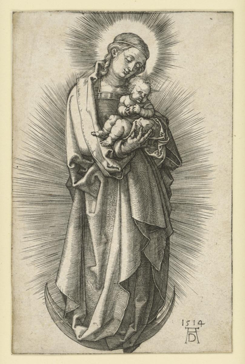 Maria mit Diadem und Kind auf der Mondsichel