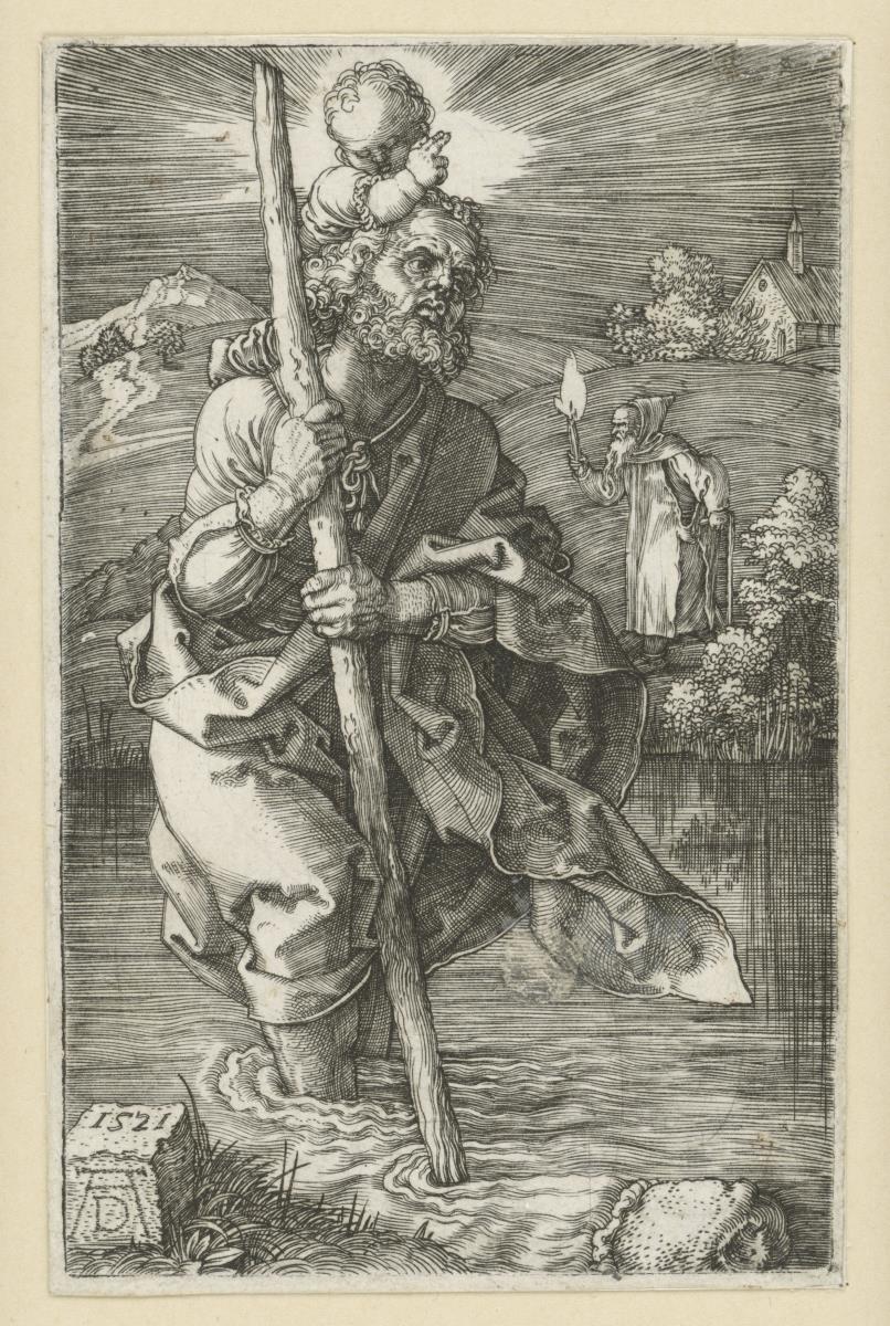 Heiliger Christophorus nach rechts gewandt