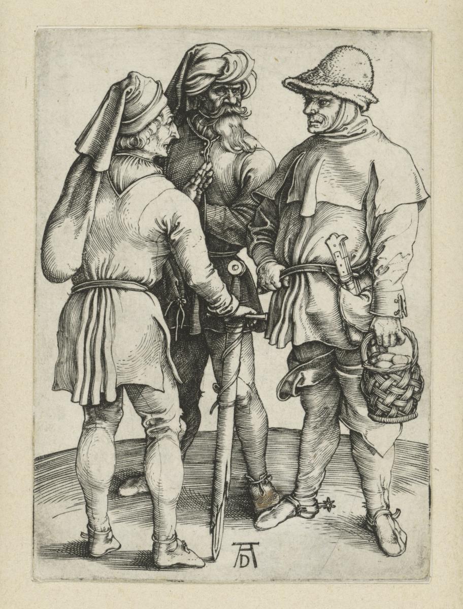 Drei Bauern im Gespräch