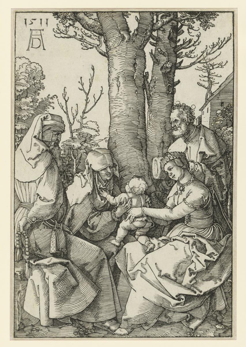 Die Heilige Familie mit Joachim und Anna unter einem Baum