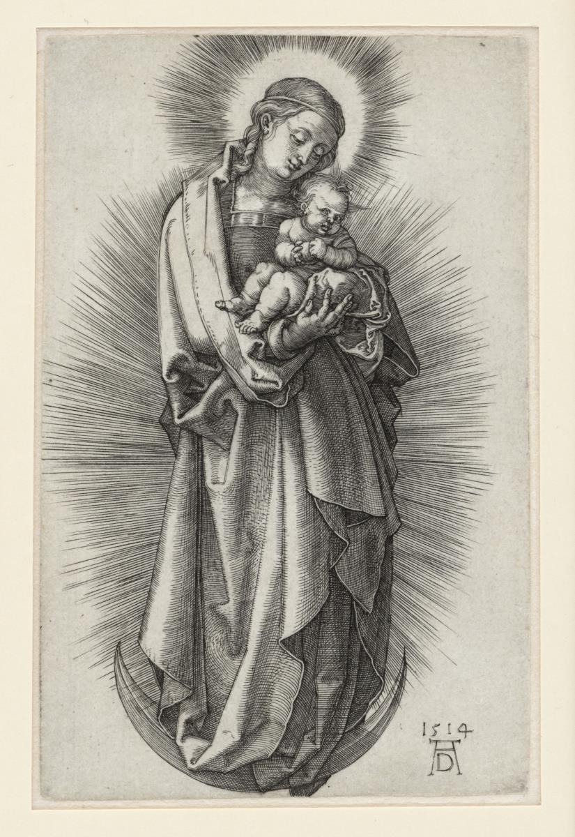 Maria mit Diadem und Kind auf der Mondsichel