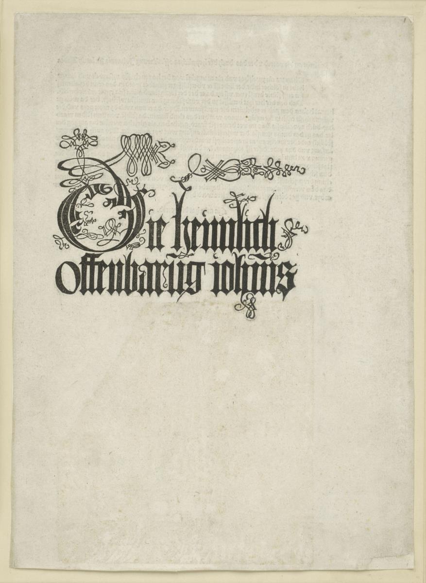 Titelblatt aus der Apokalypse "Die heimliche Offenbarung Johannes" (Apokalypse)