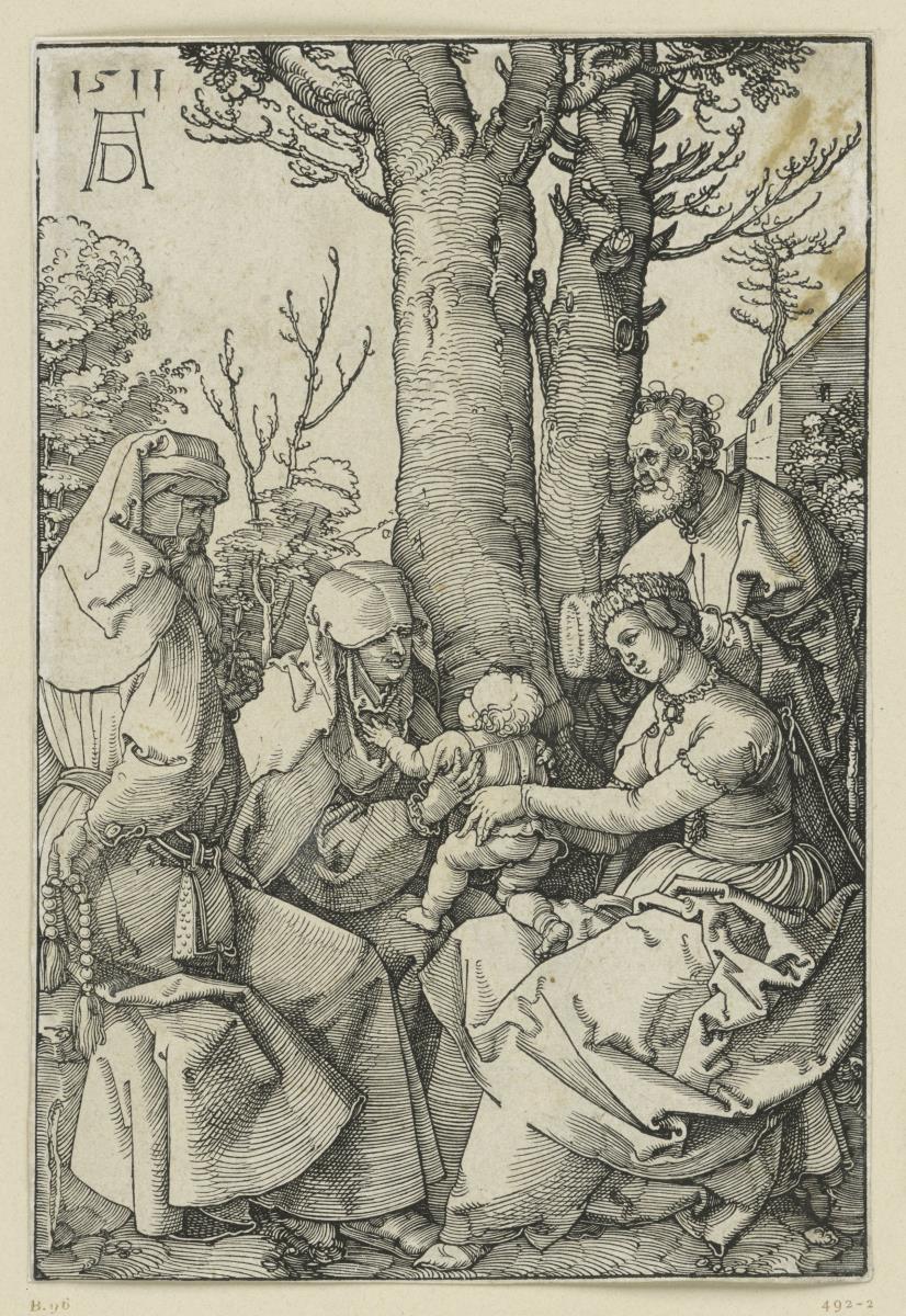 Die Heilige Familie mit Joachim und Anna unter einem Baum