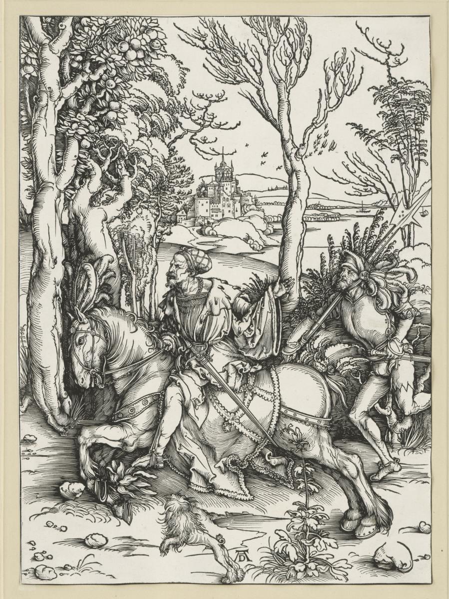 Ritter zu Pferd und Landsknecht
