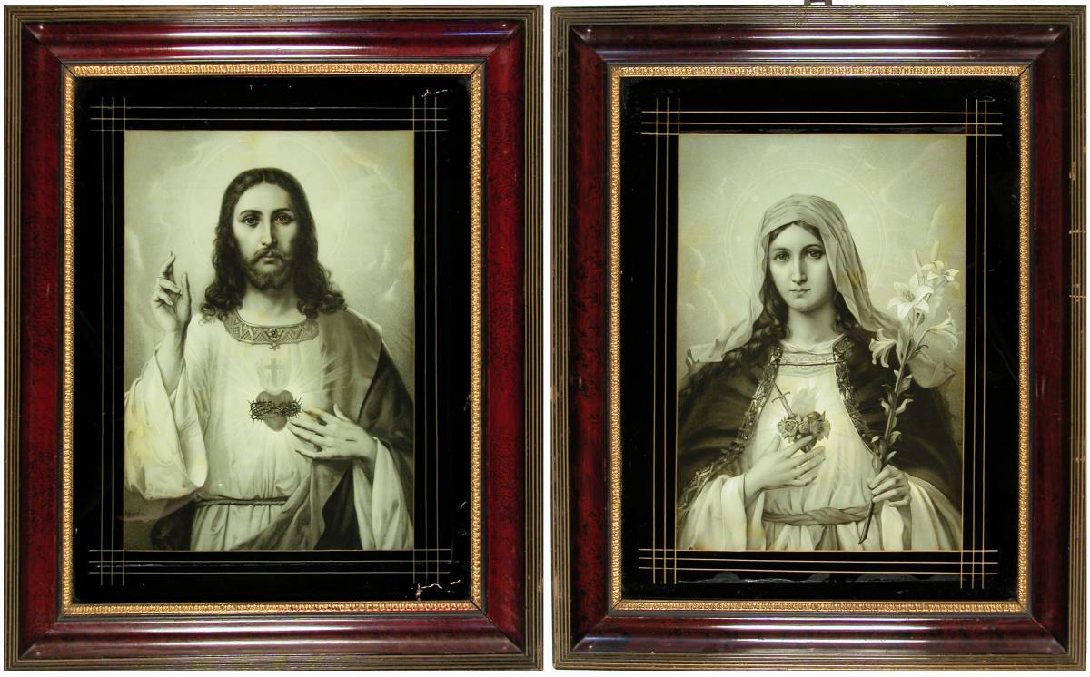 Herz Jesu (a) , Herz Maria (b)