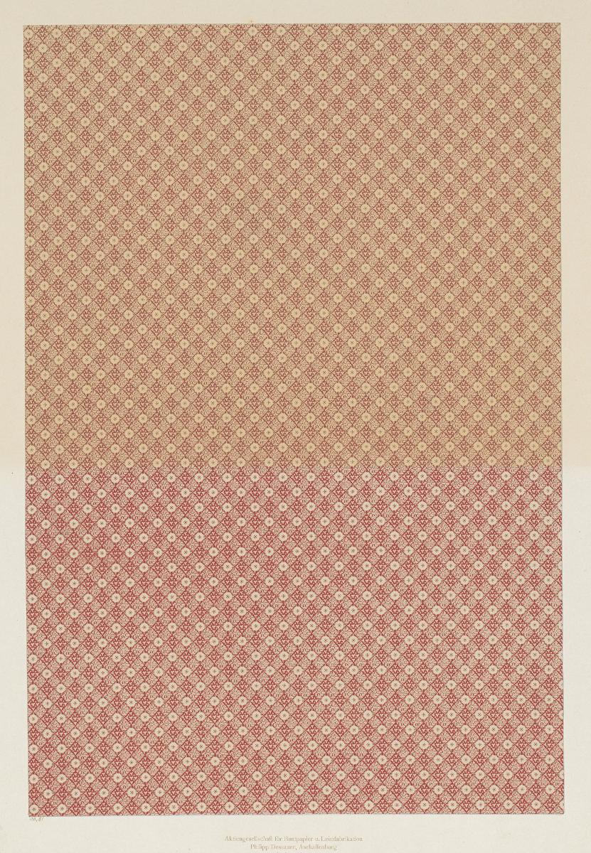 Walzendruckpapier (geometrisches Flächenmuster, nach alten Mustern)