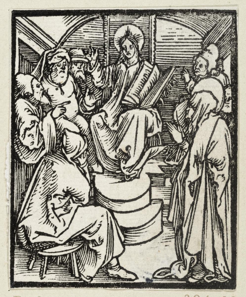 Christus unter den Schriftgelehrten (aus: Postilla, 43 Holzschnitte)