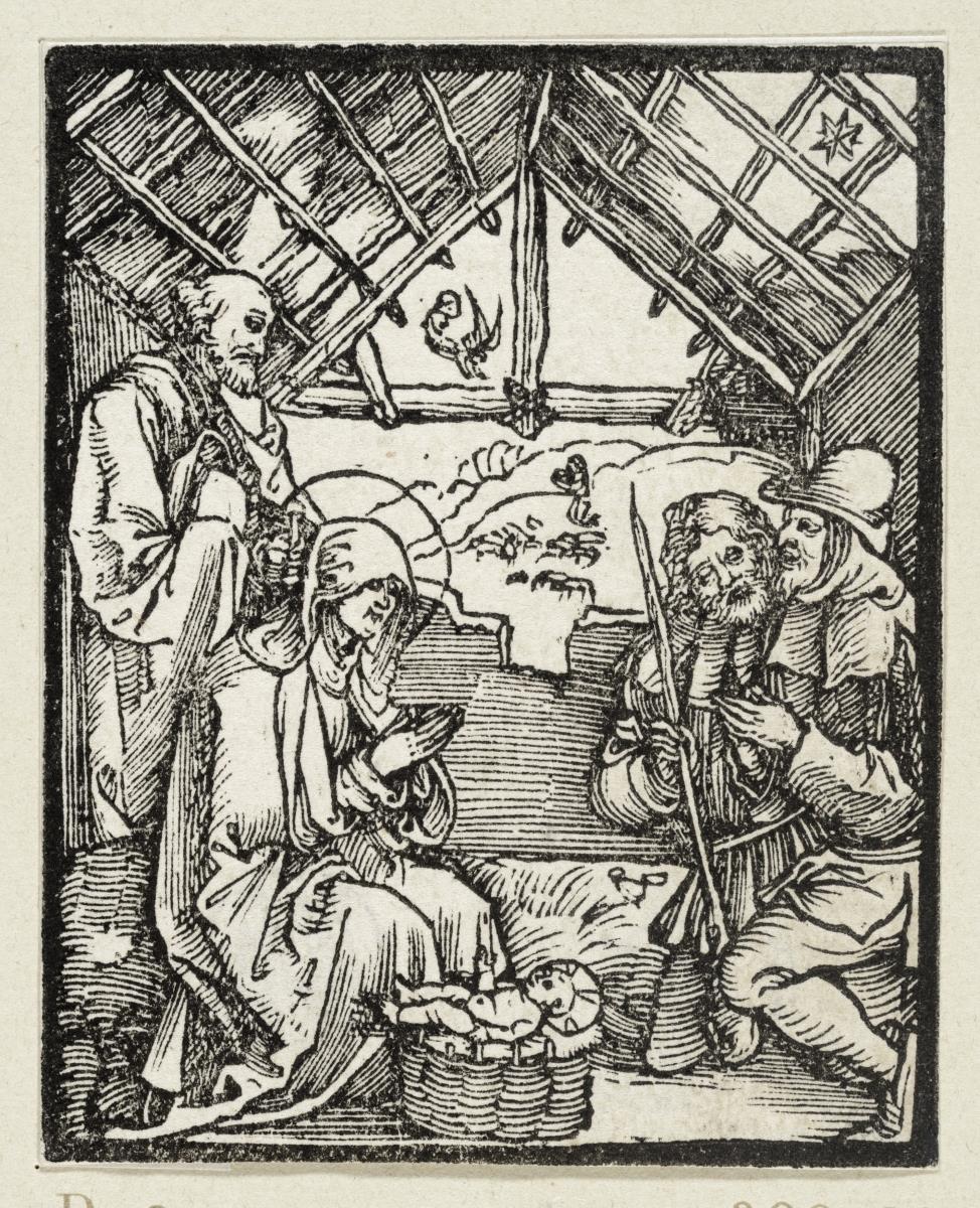 Die Anbetung der Hirten (aus: Postilla, 43 Holzschnitte)