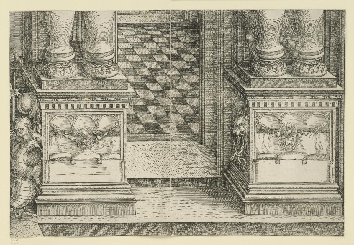 Der Triumphbogen des Kaisers Maximilian I. (21): Die Sockel des rechten Portals
