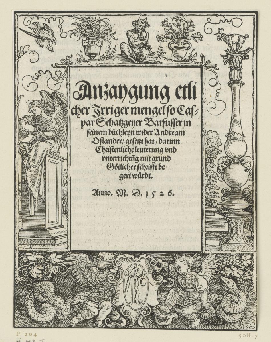 Titelbordüre mit lautespielendem Engel