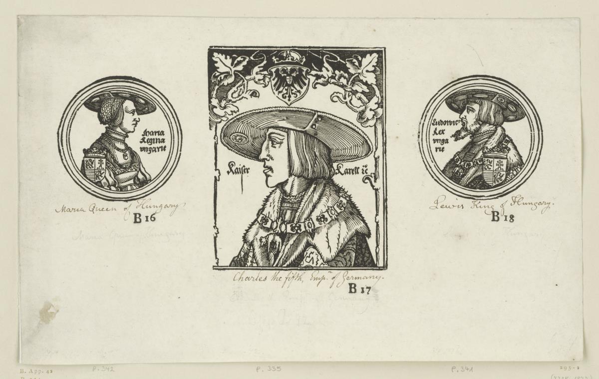 Porträt der Maria, Königin von Ungarn; Porträt Karls V.; Porträt des Ludwig, König von Ungarn