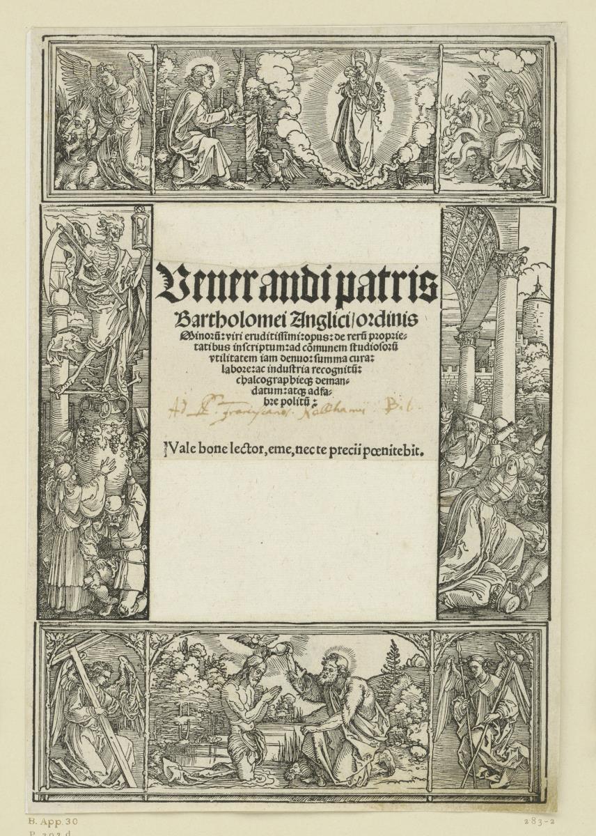 Titelbordüre mit der Taufe Christi
