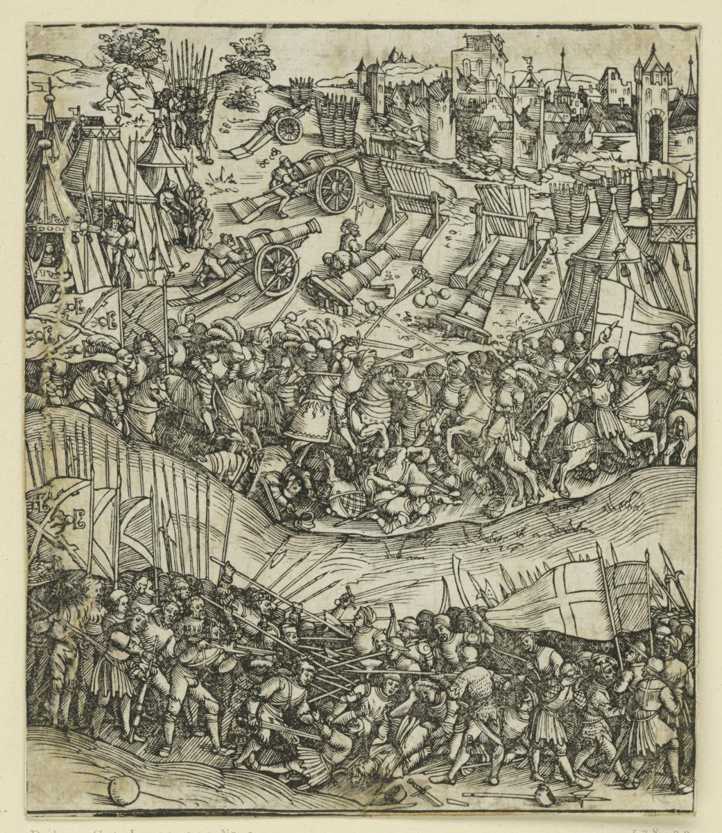 Der Triumphbogen des Kaisers Maximilian I. (Fragment v. 13): Die Schlachtszene Mitte unten