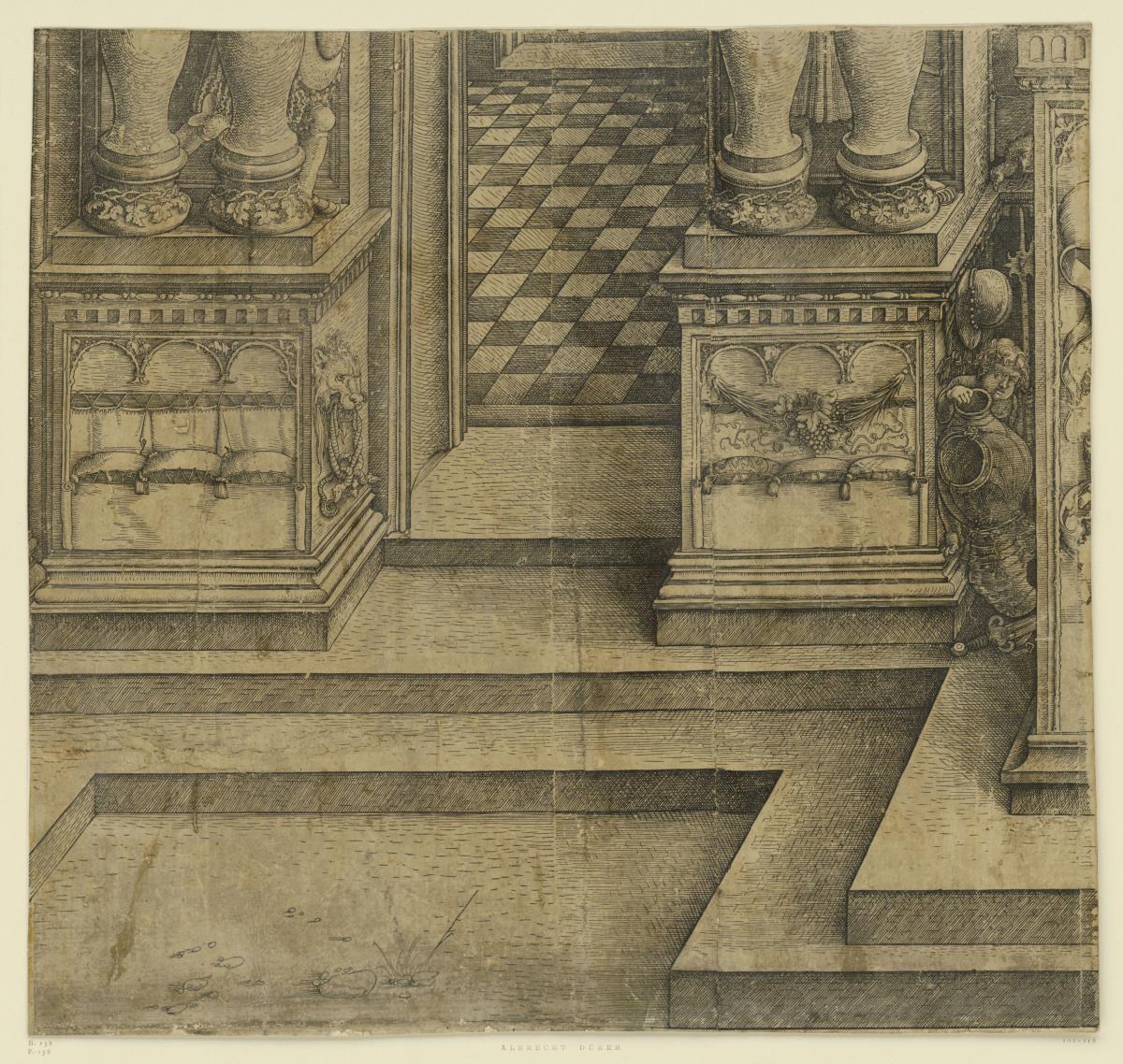 Der Triumphbogen des Kaisers Maximilian I. (10): Die Sockel des linken Portals