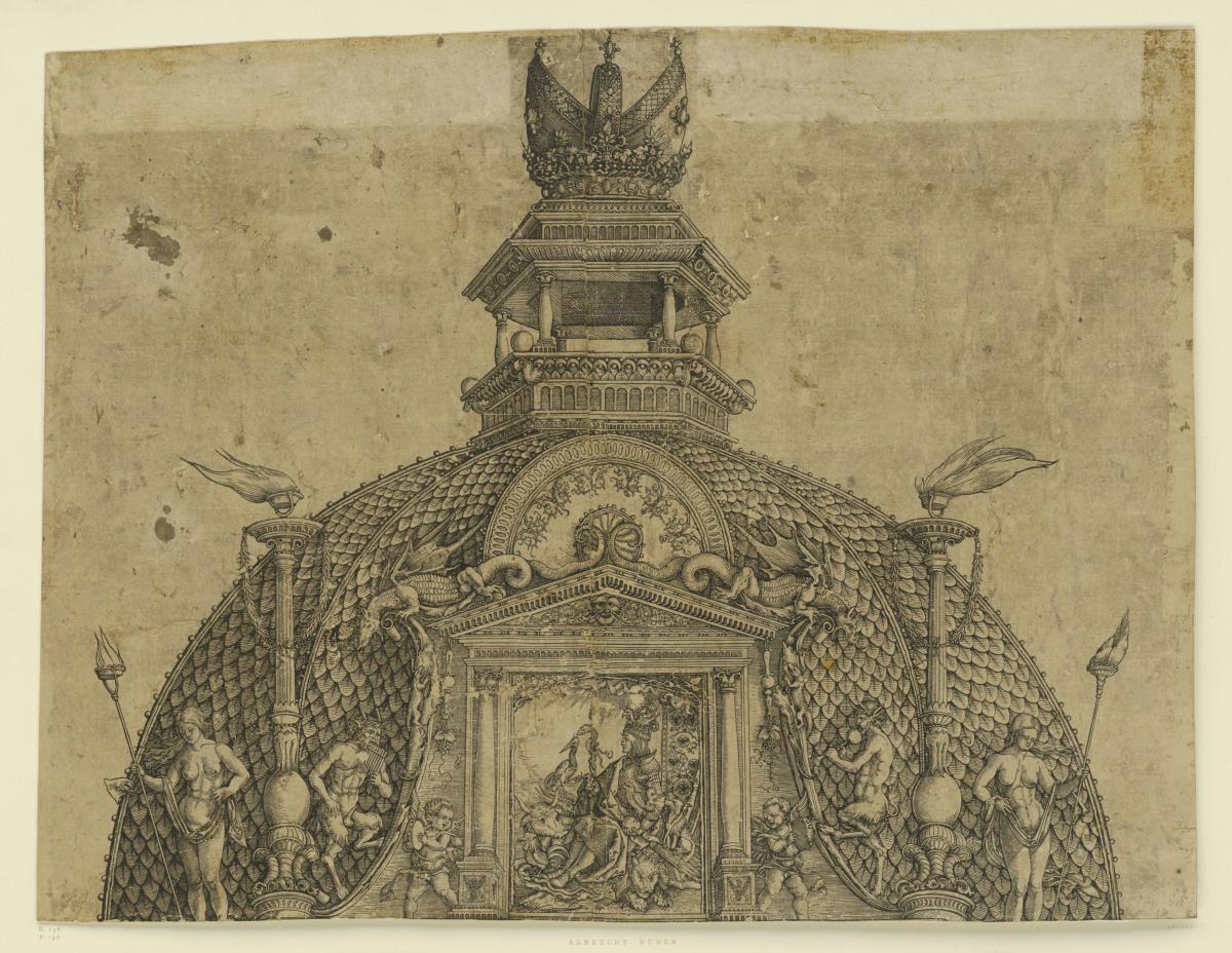 Der Triumphbogen des Kaisers Maximilian I. (9): Die Kuppel über dem mittleren Portal