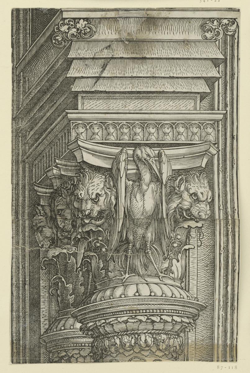 Der Triumphbogen des Kaisers Maximilian I. (Fragment v. 13): Das Kapitel von der linken Mittelsäule