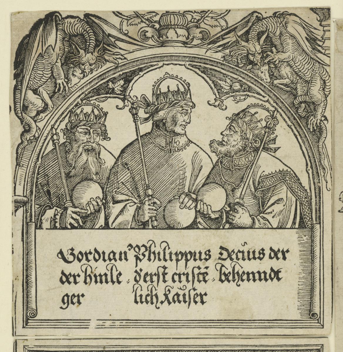 Der Triumphbogen des Kaisers Maximilian I. (Fragment v.19): Das obere Kaiserrelief
