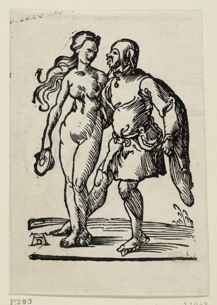 Narr und nackte Frau