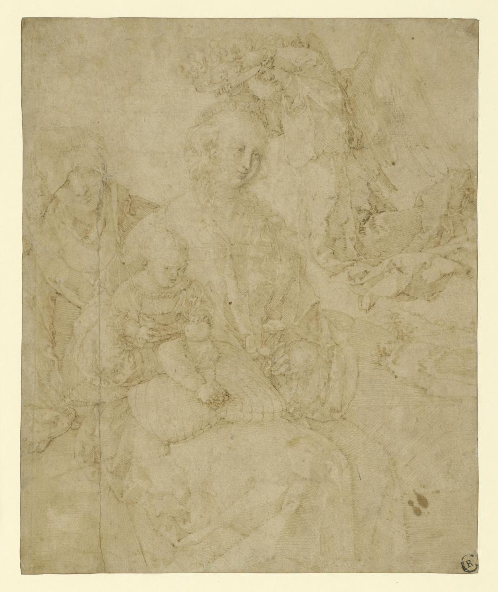 Madonna von einem Engel gekrönt, mit der hl. Anna