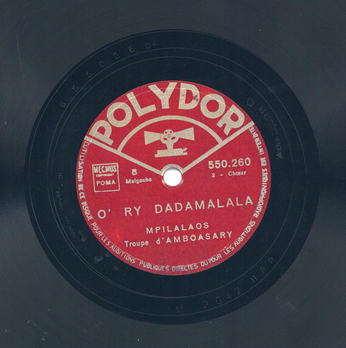 Titel A: Nylalana Ho Any Aminay
Titel B: O' Ry Dadamalala