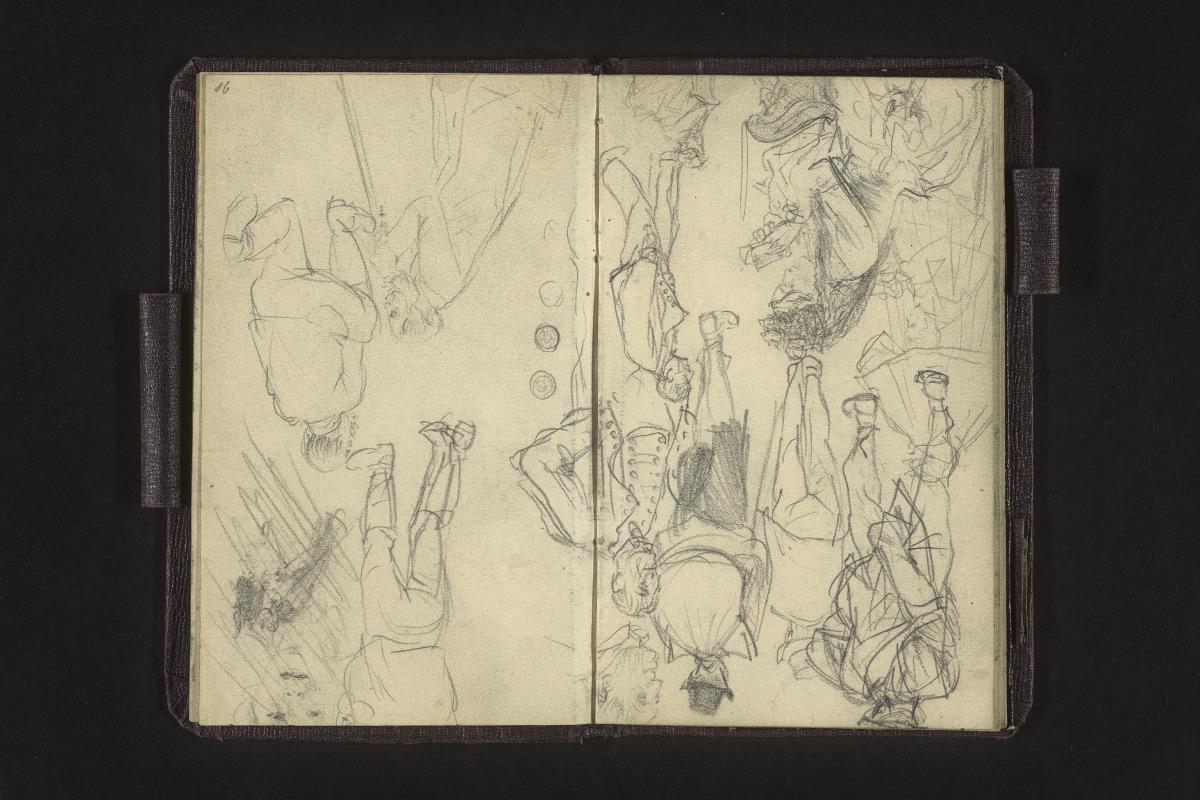 Figurenstudien, u.a. bei der Andacht