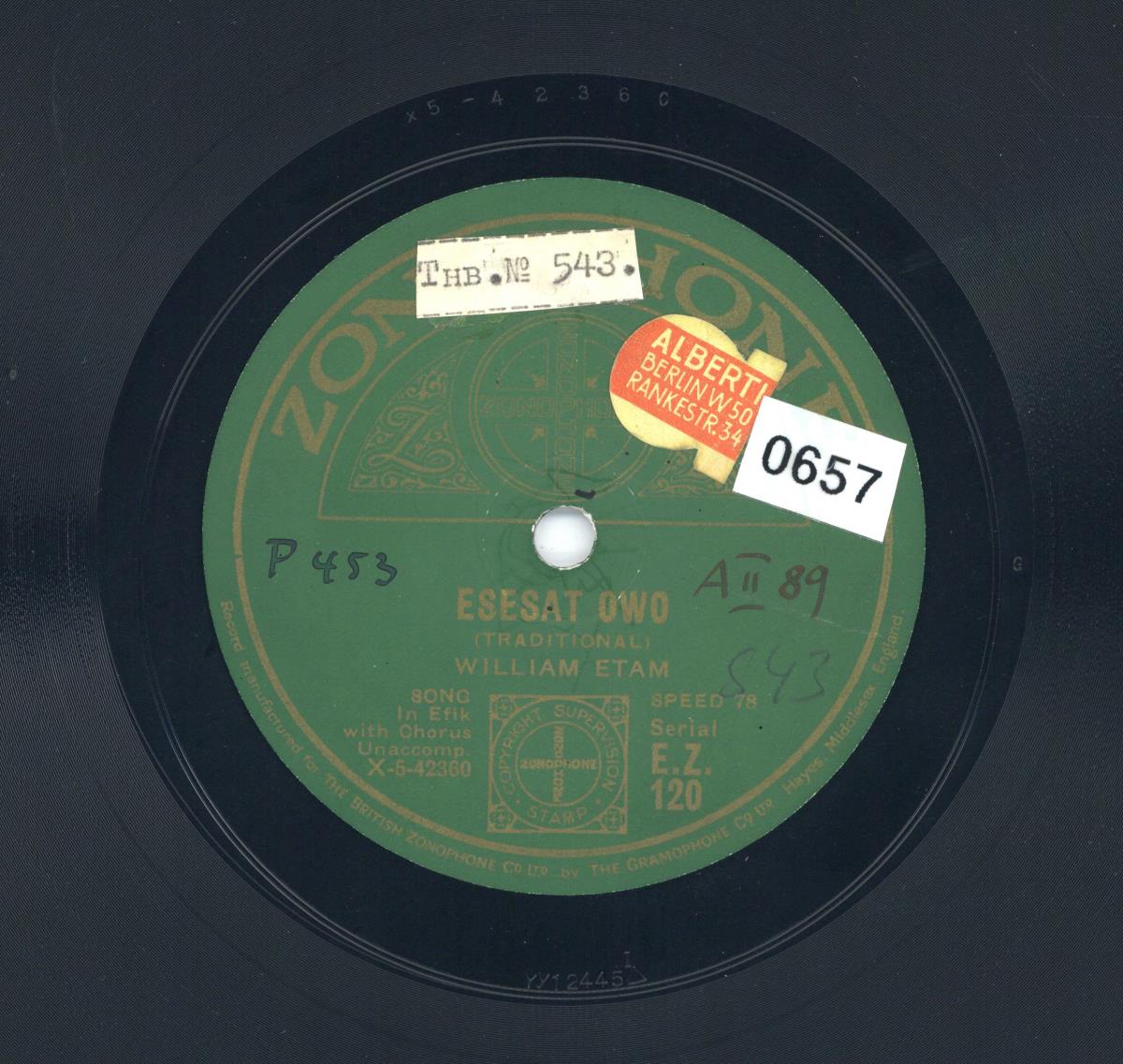 Titel A: Esesat owo (Traditional); Song in Efek with Chorus unaccomp.
Titel B: Mada akpasa nkomon (Traditional); Song in Efek with Chorus Unaccomp.