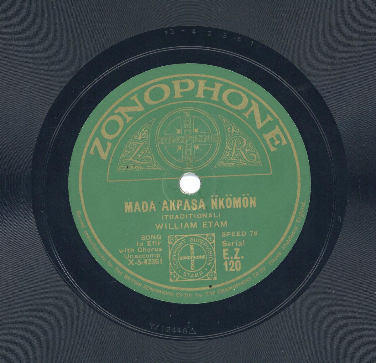 Titel A: Esesat owo (Traditional); Song in Efek with Chorus unaccomp.
Titel B: Mada akpasa nkomon (Traditional); Song in Efek with Chorus Unaccomp.