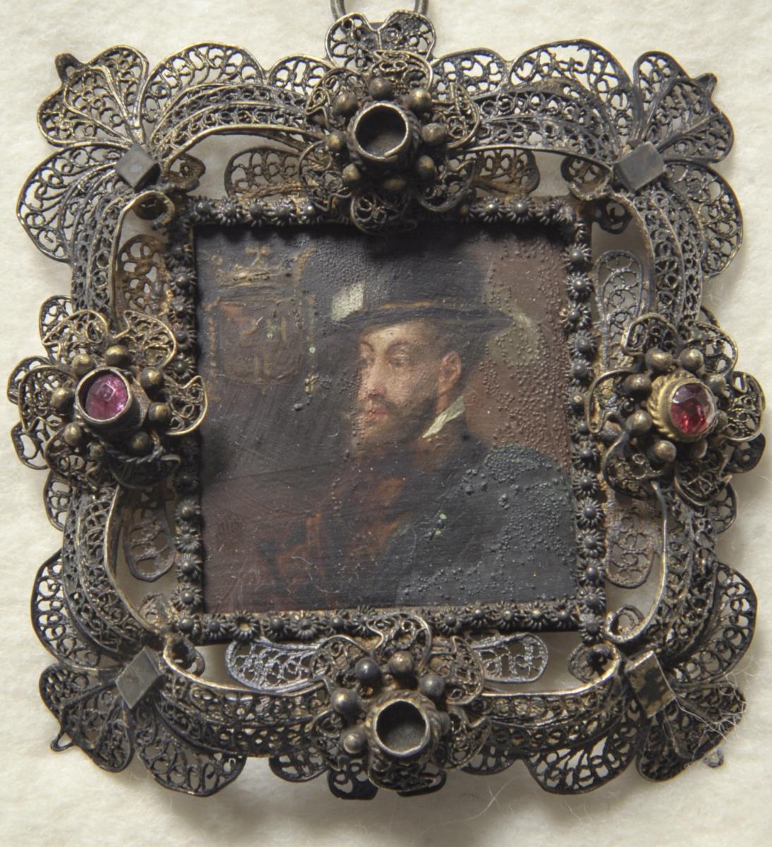 König Philipp II. von Spanien. Miniatur aus der Sammlung Loewe