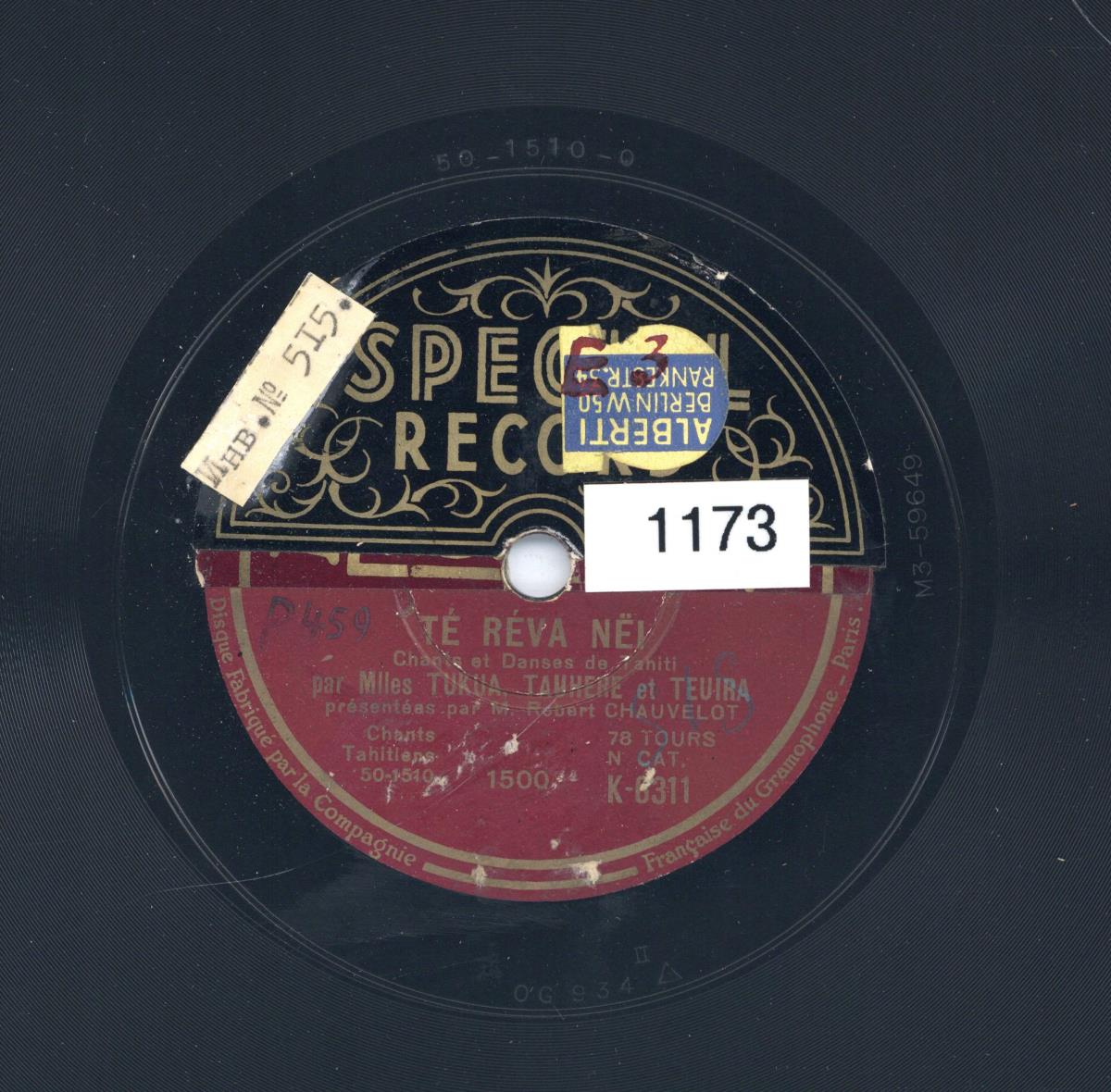 Titel A: Te reva nei (Tahiti)
Titel B: Te tia noara; Ha, ha, morea (Marquesas)