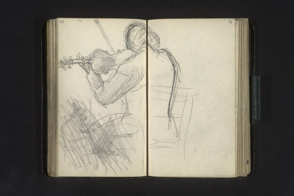 Violinist in Rückenansicht