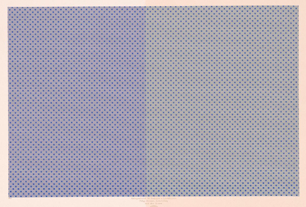 Walzendruckpapier (Sternchen über Streifenfond, nach alten Mustern)
