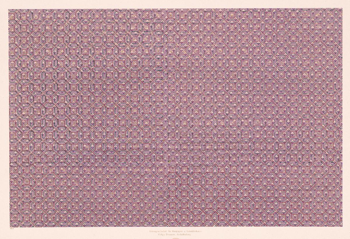 Walzendruckpapier mit Golddruck (geometrisches Muster)