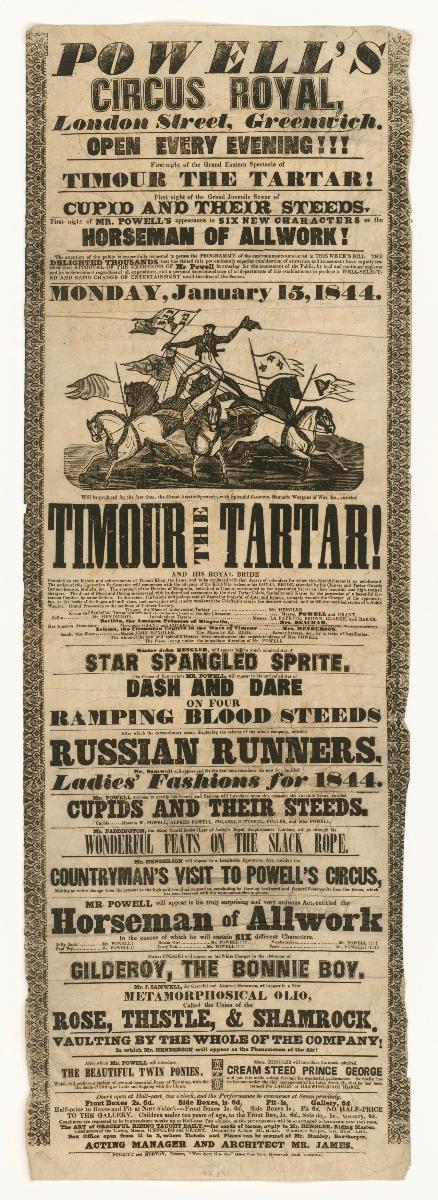 Powell's Circus Royal London. Timour the Tartar
