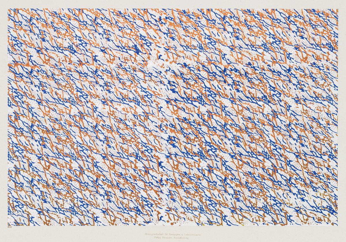 Walzendruckpapier mit Bronzedruck (grafisches Flächenmuster)