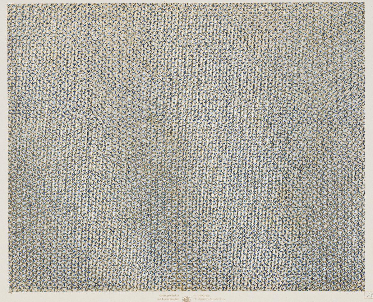 Walzendruckpapier mit Golddruck (Wabenmuster)