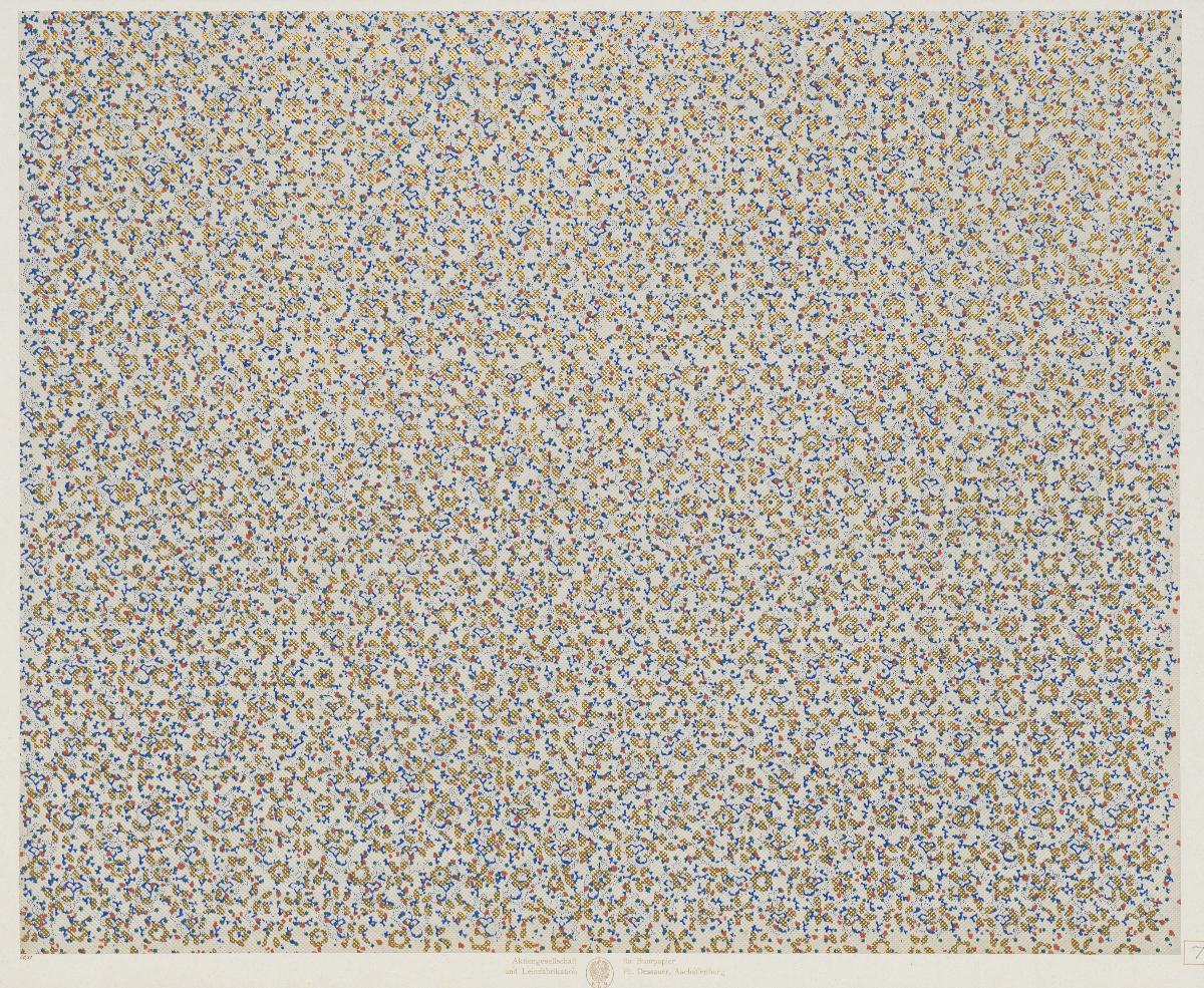 Walzendruckpapier mit Golddruck (florales Muster)