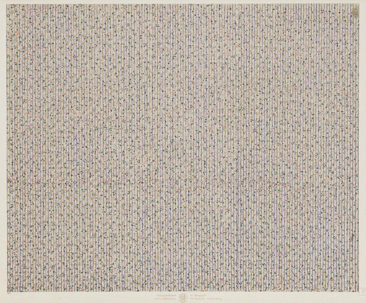 Walzendruckpapier mit Golddruck (Rankenmuster mit Sternchen)