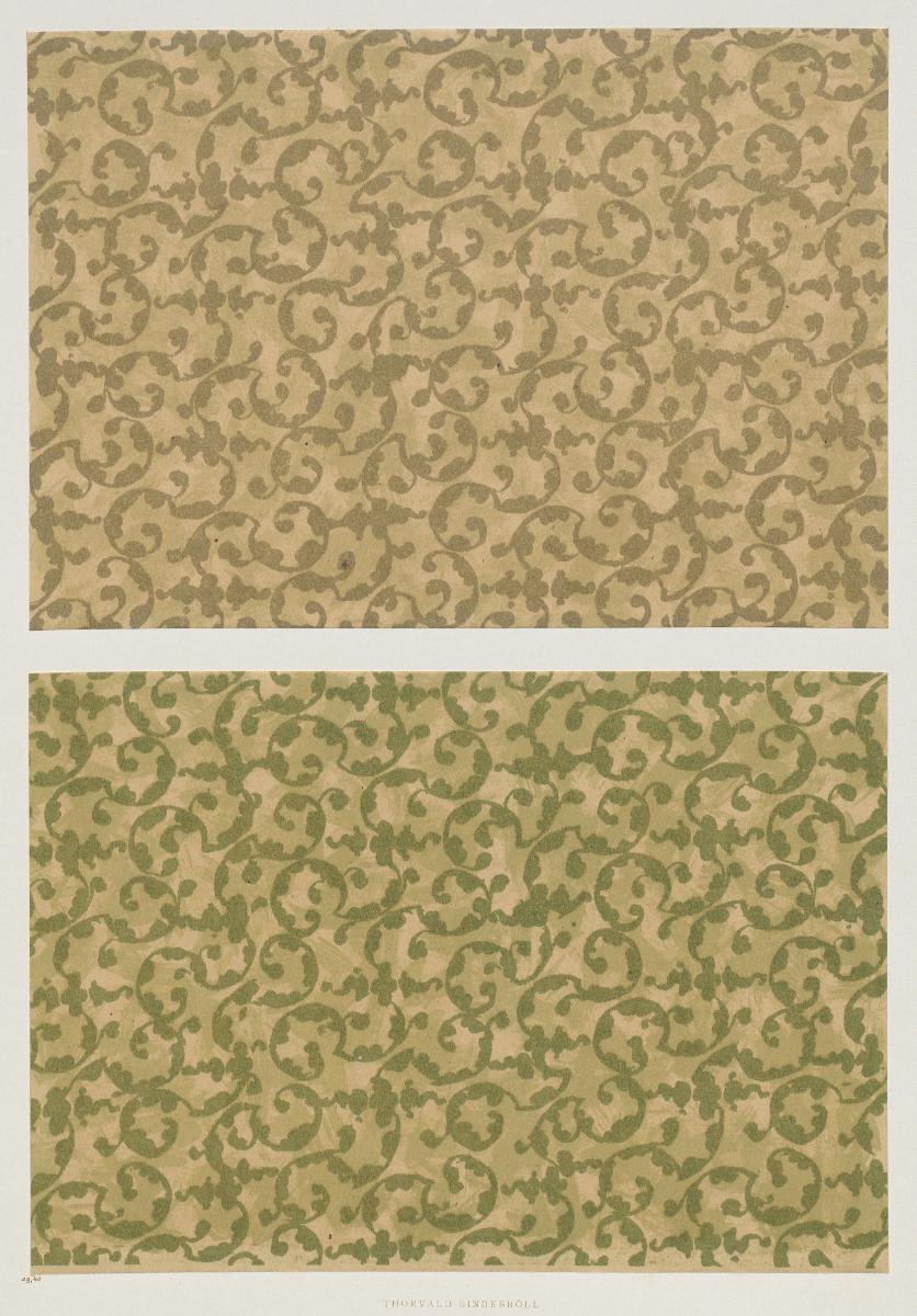 Lithografiertes Papier (Rankenmuster in zwei Farbvarianten)