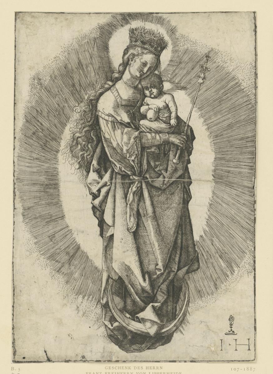 Maria auf der Mondsichel mit Szepter und Sternenkrone