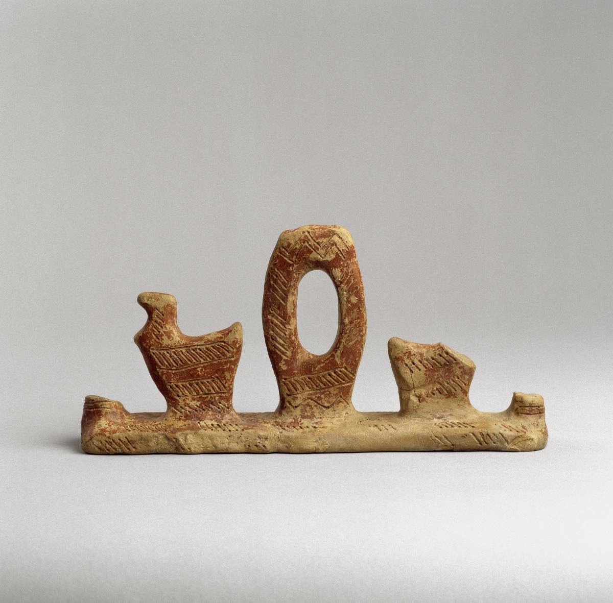 Zwei Vögel auf einer Platte (Red Polished Ware)