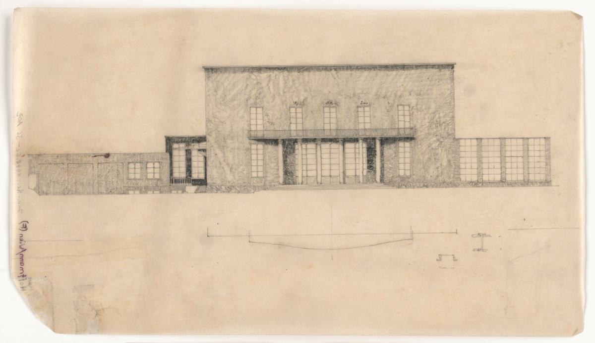 Wohnhaus Alexander Hoffmann, Wien, Fassadenaufriss und Grundrissprofil