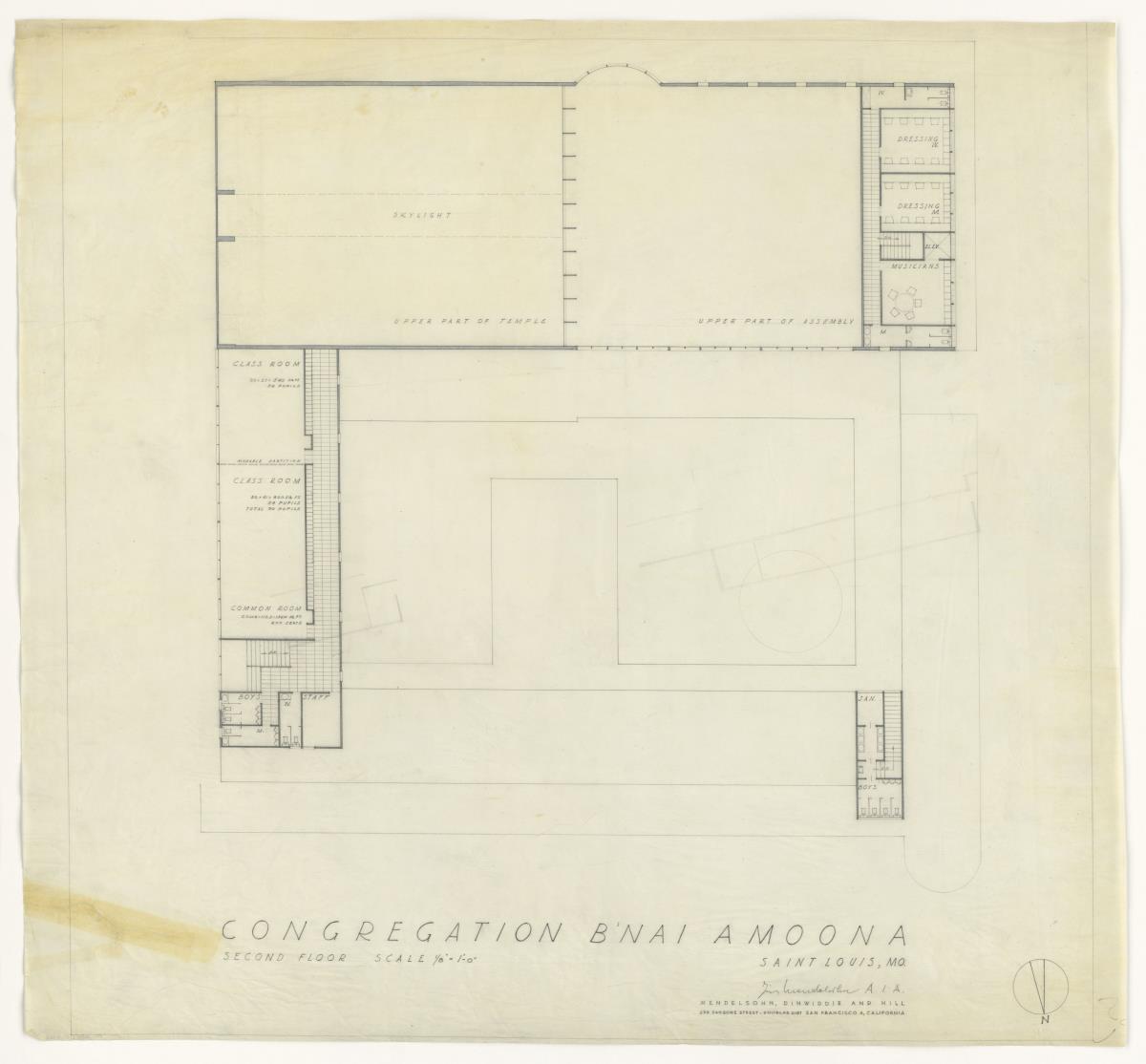 St. Louis, Missouri, Synagoge und Gemeindezentrum B'nai Amoona, zweites Stockwerk