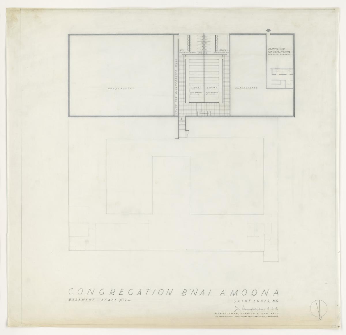 St. Louis, Missouri, Synagoge und Gemeindezentrum B'nai Amoona, Untergeschoss