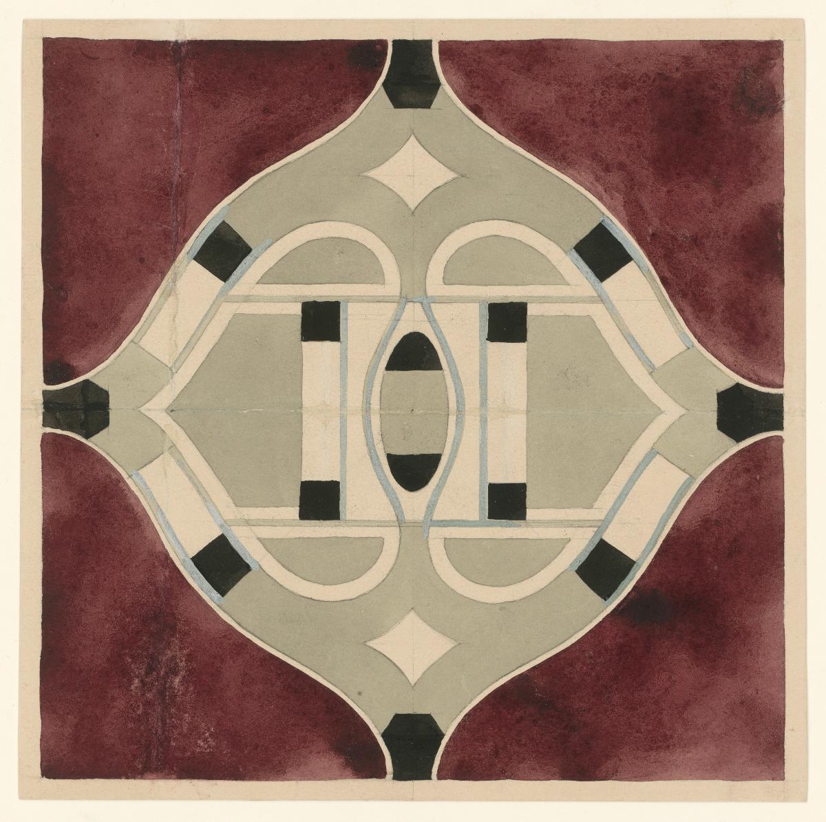 Klavier, Entwurf für Intarsien, Firma Arnold, Darmstadt