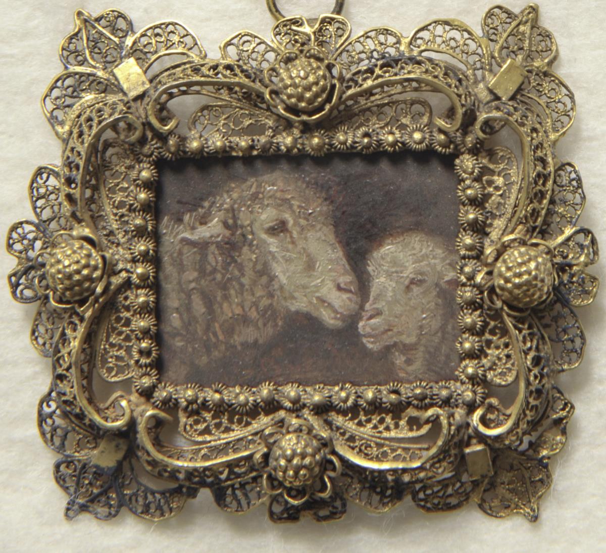 Schafe. Miniatur aus der Sammlung Loewe