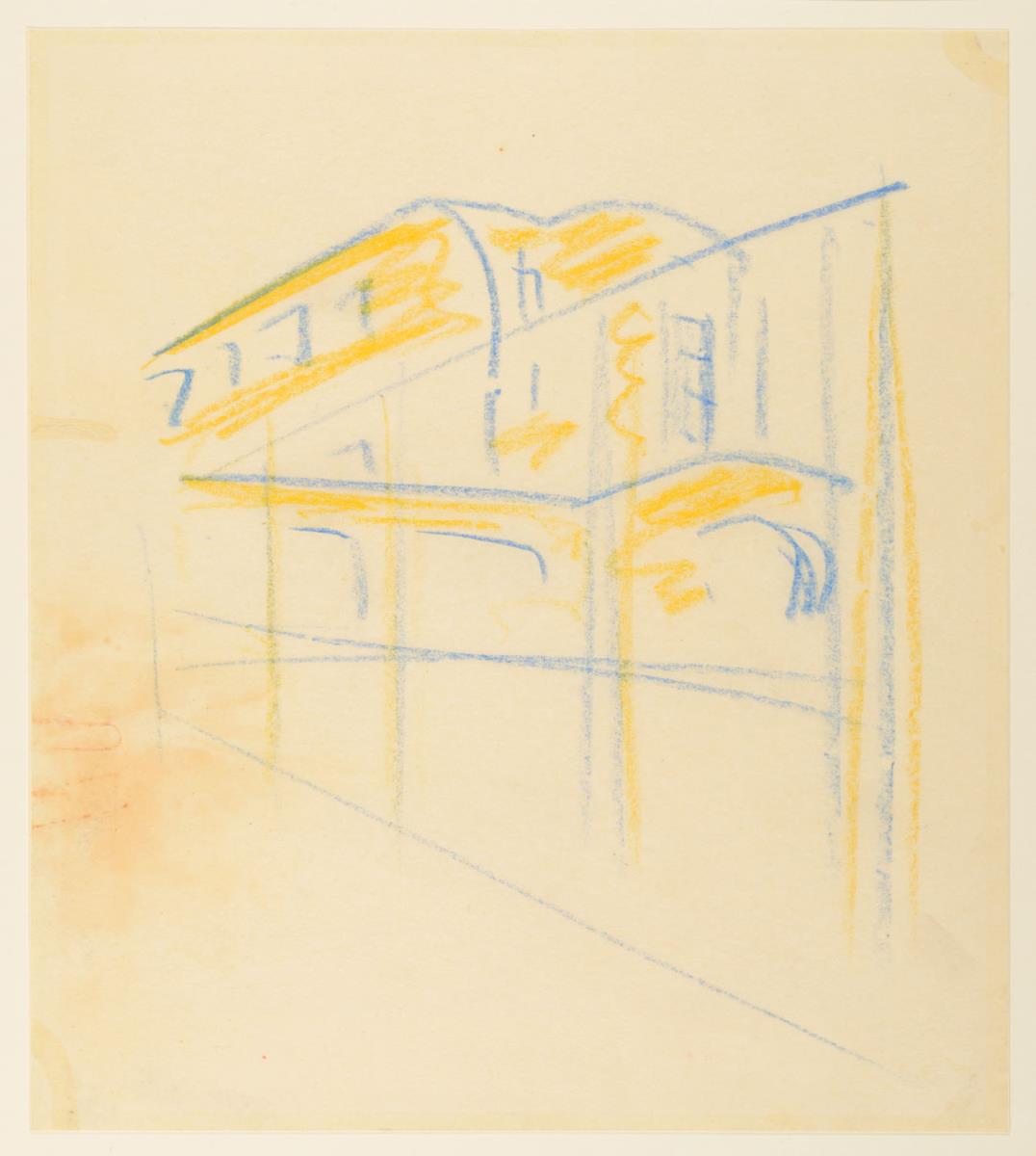 Chemnitz, Villa Karl Becker, Umbauprojekt, Skizze Fassade