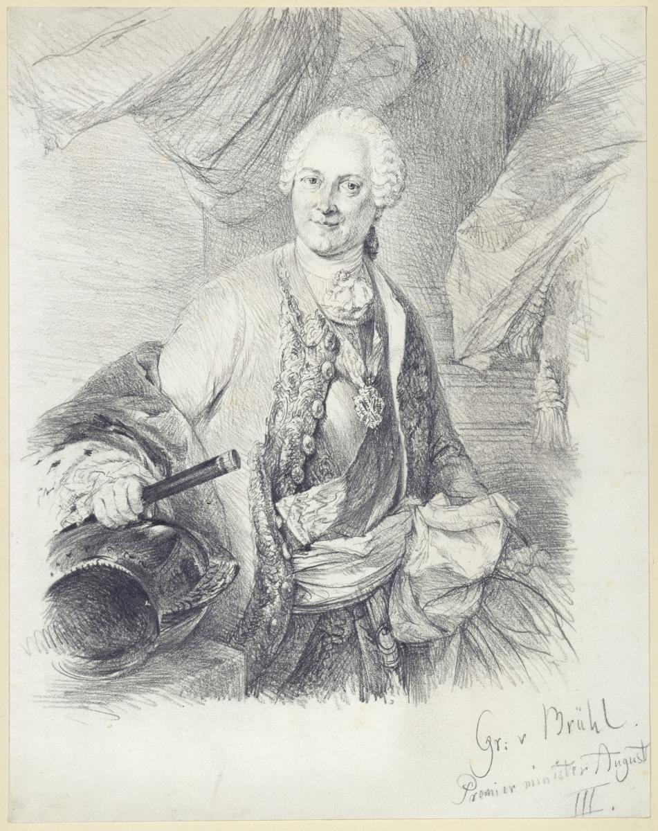 Heinrich Reichsgraf von Brühl mit Marschallstab